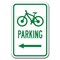 Signmission Bicycle Parking w/left arrow with Symbol 12inx18in Heavy Gauges, A-1218 Bicycle - Bicycle Pk left A-1218 Bicycle - Bicycle Pk left - alternate 1